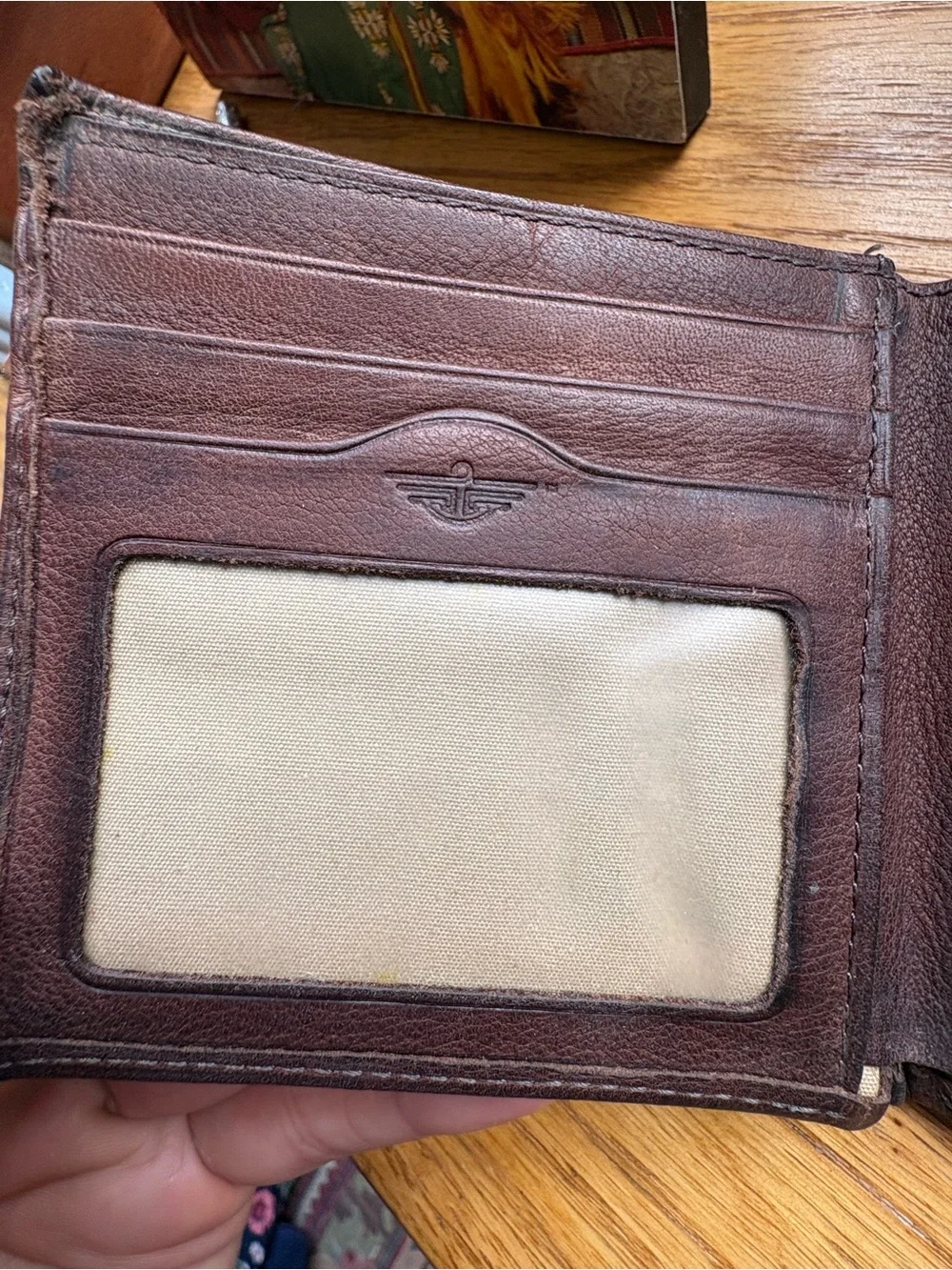 Brown Leather Men's Bi-Fold Wallet beautifully aged